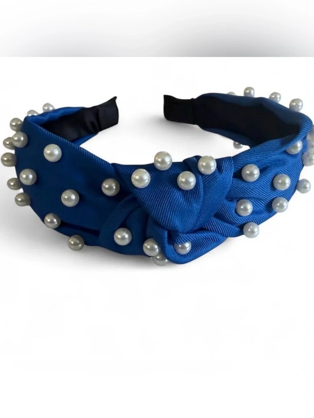 🛍️3/$15 Blue Pearl-Embellished Knot Headband hair accessories new